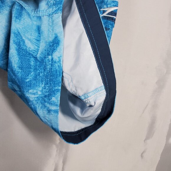 Speedo Board Short Palm Tree Graphic Blue Black Swim Trunk 3 Pockets Men Sz M - Picture 10 of 10